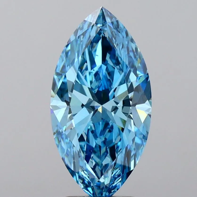 5.03ct Marquise Lab Grown Diamond (Colour Fancy Vivid Blue, Clarity SI1, IGI Certified)