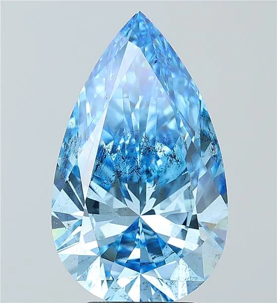 5.03ct Pear Lab Grown Diamond (Colour Fancy Vivid Blue, Clarity SI2, IGI Certified)