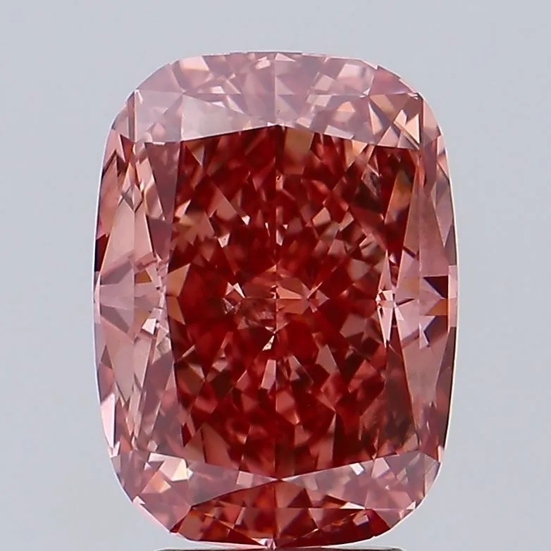5.04ct Cushion modified Lab Grown Diamond (Colour Fancy Vivid Brownish Pink, Clarity SI1, Cut GD, IGI Certified)