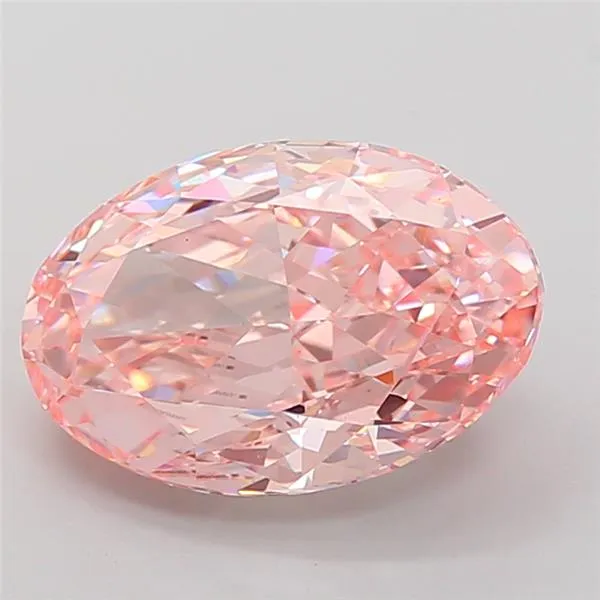 5.06ct Oval Lab Grown Diamond (Colour Fancy Vivid Pink, Clarity VS1, IGI Certified)