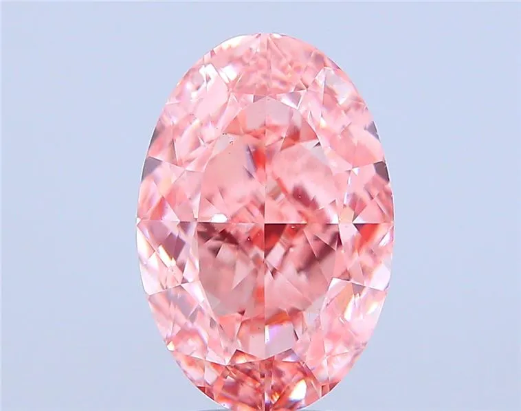 5.07ct Oval Lab Grown Diamond (Colour Fancy Vivid Pink, Clarity VS2, IGI Certified)