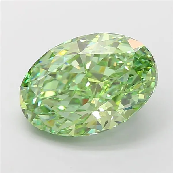 5.09ct Oval Lab Grown Diamond (Colour Fancy Vivid Green, Clarity VVS2, IGI Certified)