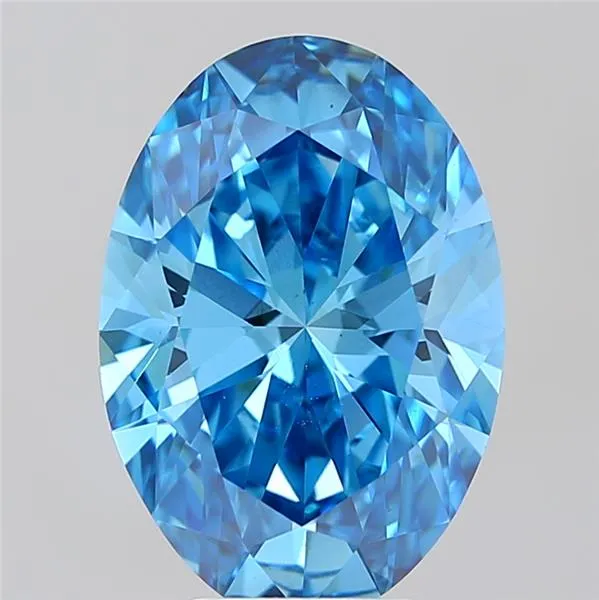 5.10ct Oval Lab Grown Diamond (Colour Fancy Vivid Blue, Clarity VS1, IGI Certified)