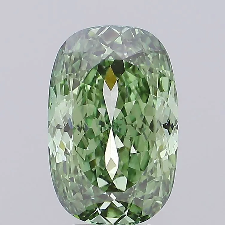 5.13ct Cushion Lab Grown Diamond (Colour Fancy Vivid Green, Clarity VS1, IGI Certified)
