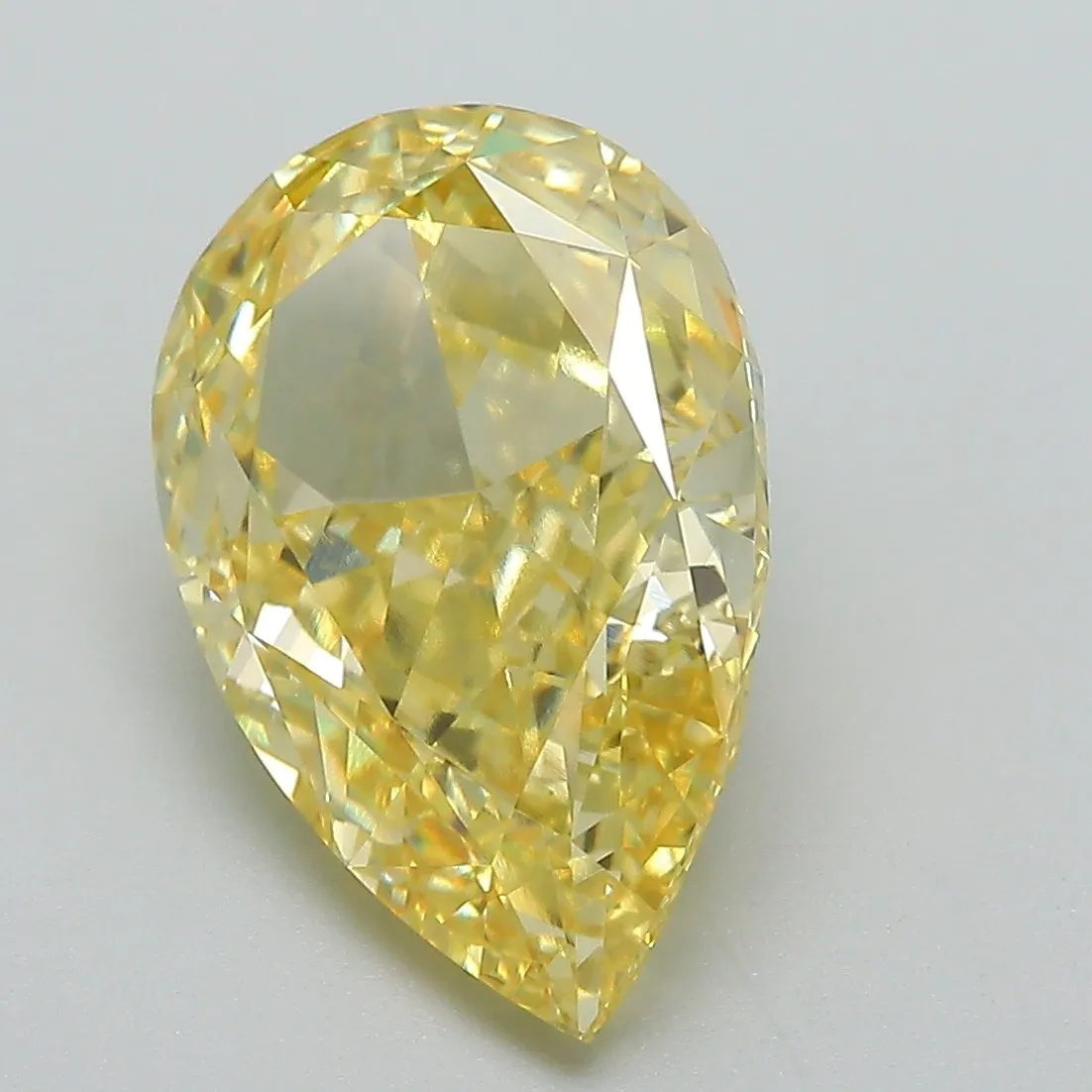 5.26ct Pear Lab Grown Diamond (Colour Fancy Vivid Yellow, Clarity VVS1, IGI Certified)