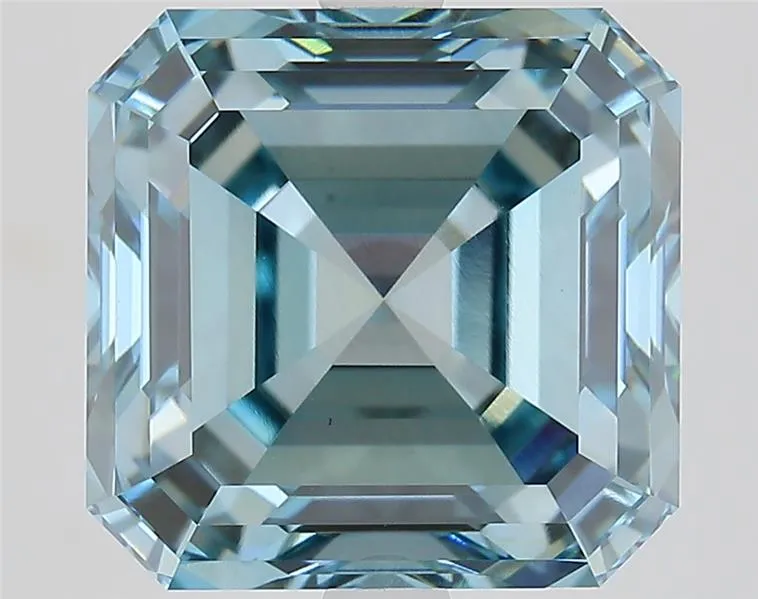 5.51ct Square emerald Lab Grown Diamond (Colour Fancy Intense Greenish Blue, Clarity VS1, IGI Certified)