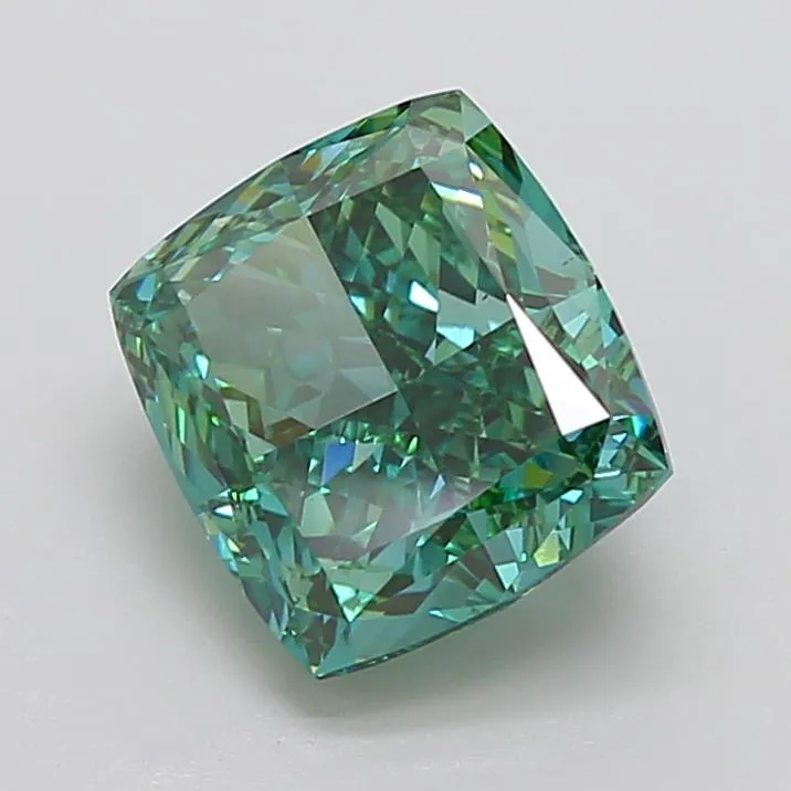 5.59ct Cushion modified Lab Grown Diamond (Colour Fancy Vivid Green, Clarity VS1, IGI Certified)