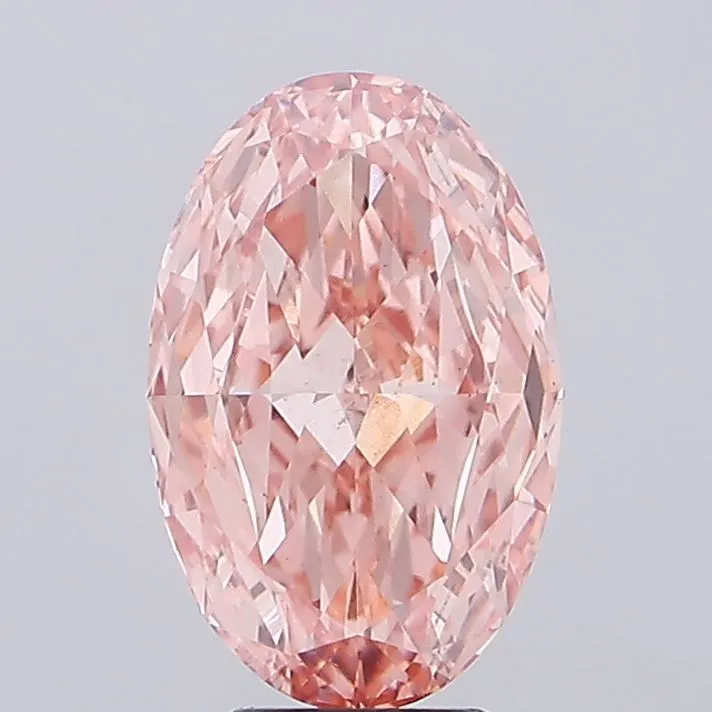 5.74ct Oval Lab Grown Diamond (Colour Fancy Intense Brownish Pink, Clarity VS2, IGI Certified)