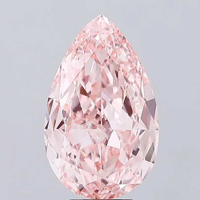 6.62ct Pear Lab Grown Diamond (Colour Fancy Vivid Pink, Clarity VVS2, IGI Certified)