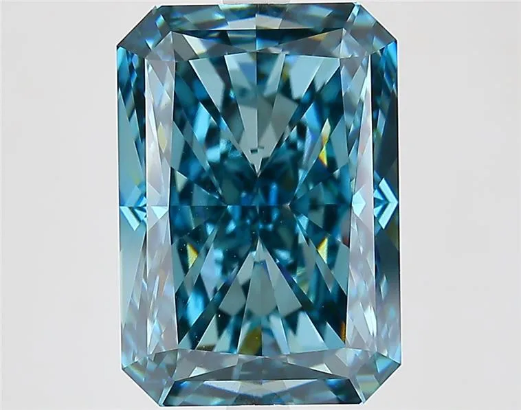 6.62ct Radiant Lab Grown Diamond (Colour Fancy Vivid Green Blue, Clarity VVS2, IGI Certified)