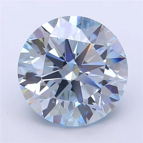 6.67ct Round Lab Grown Diamond (Colour Fancy Vivid Blue, Clarity VVS1, Cut EX, IGI Certified)