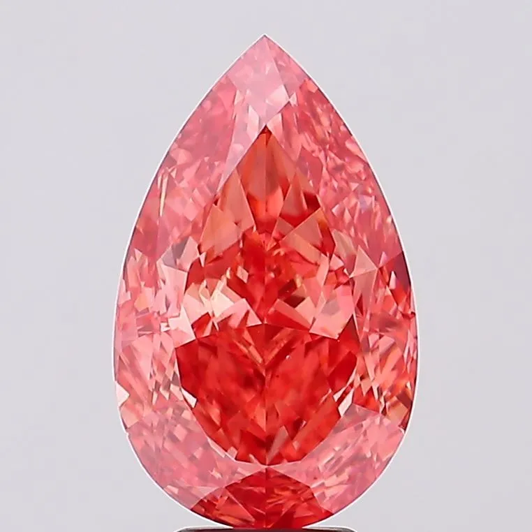 7.03ct Pear Lab Grown Diamond (Colour Fancy Vivid Pink, Clarity VS2, IGI Certified)