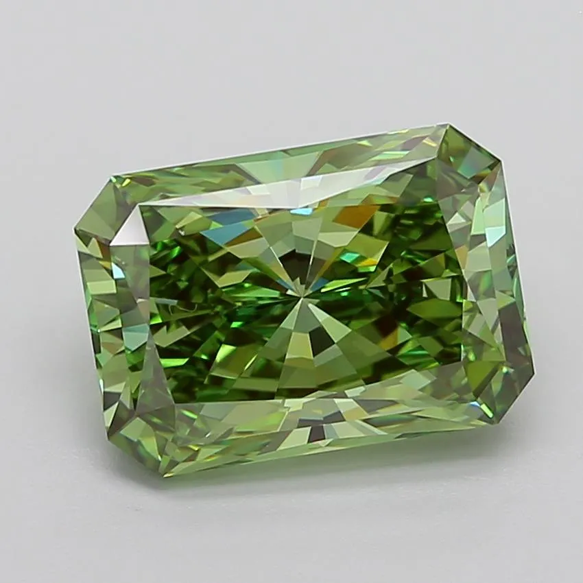 7.10ct Radiant Lab Grown Diamond (Colour Fancy Vivid Green, Clarity VVS2, IGI Certified)