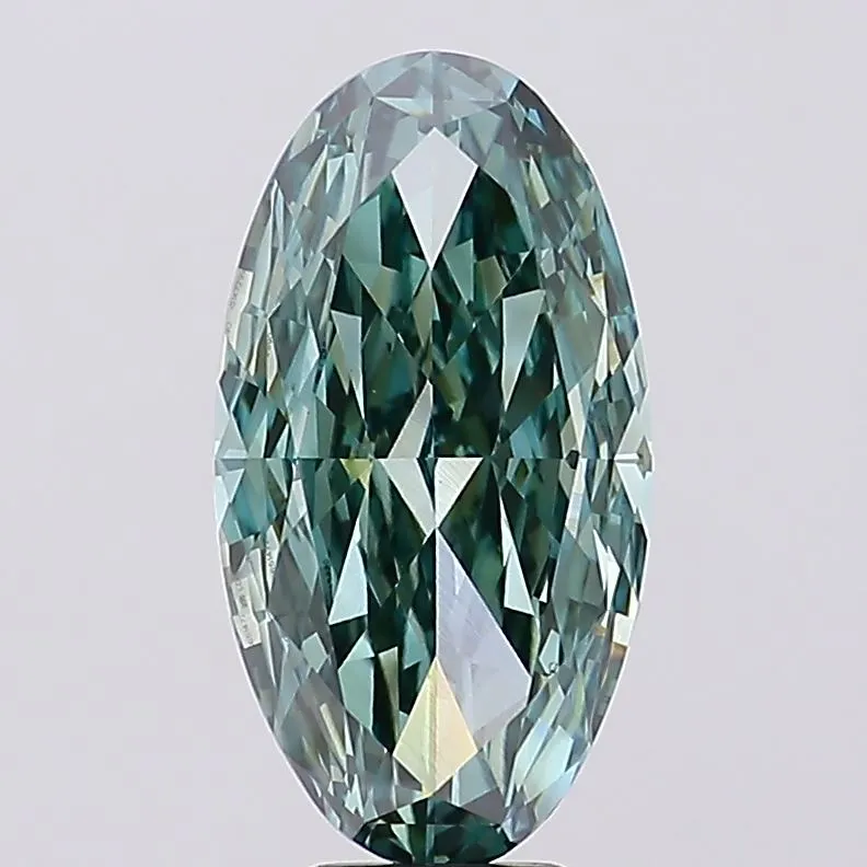 7.11ct Oval Lab Grown Diamond (Colour Fancy Vivid Green, Clarity VS1, IGI Certified)