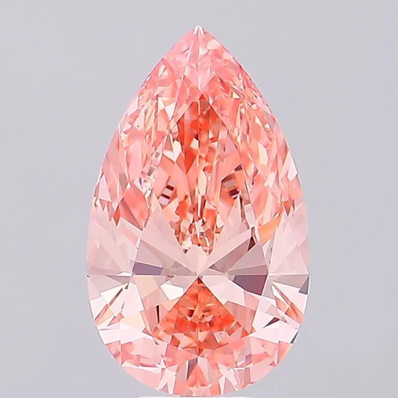 8.02ct Pear Lab Grown Diamond (Colour Fancy Vivid Orange Pink, Clarity VS1, IGI Certified)
