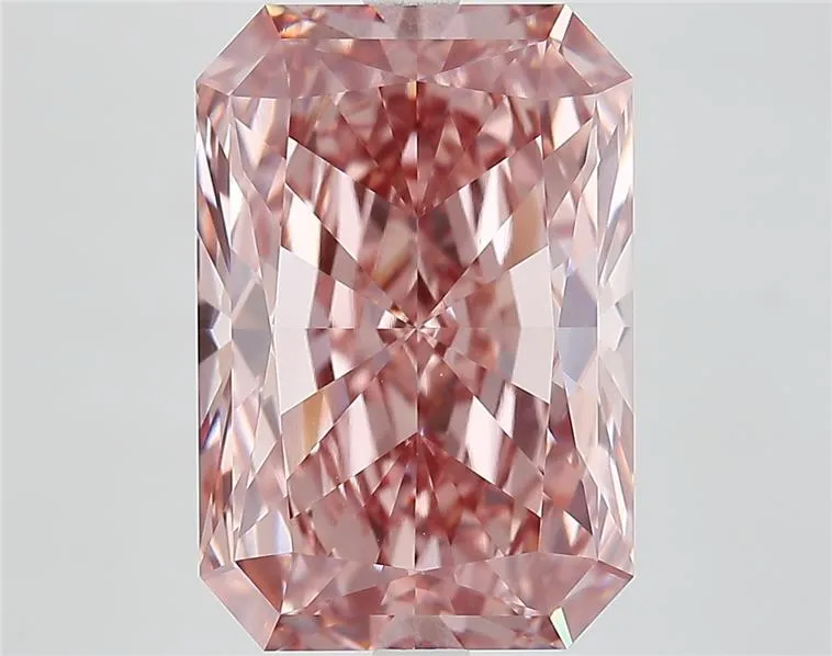 8.02ct Radiant Lab Grown Diamond (Colour Fancy Vivid Brownish Pink, Clarity VVS2, IGI Certified)