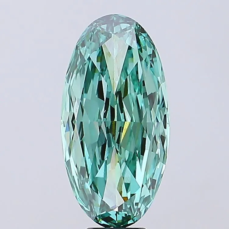 9.02ct Oval Lab Grown Diamond (Colour Fancy Vivid Green, Clarity VS1, IGI Certified)