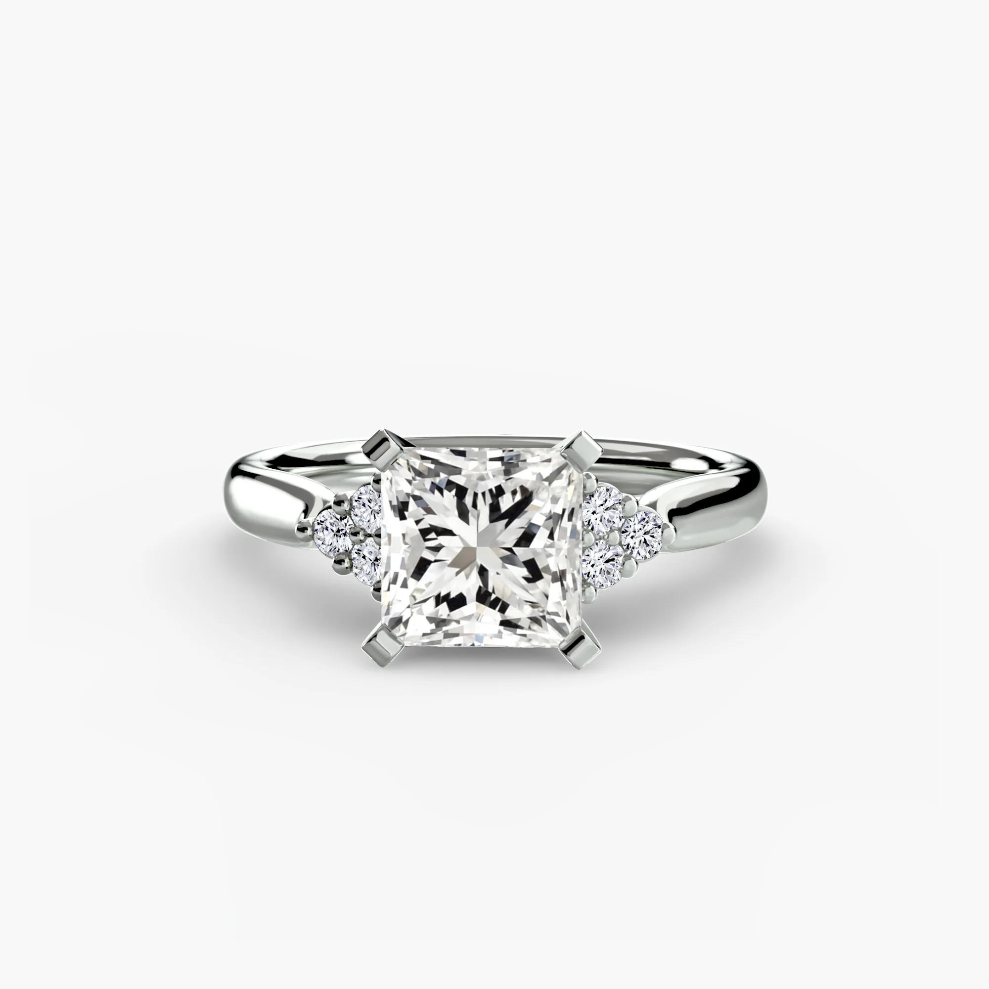 Solitaire with Cluster Shoulders 2 - Image 3