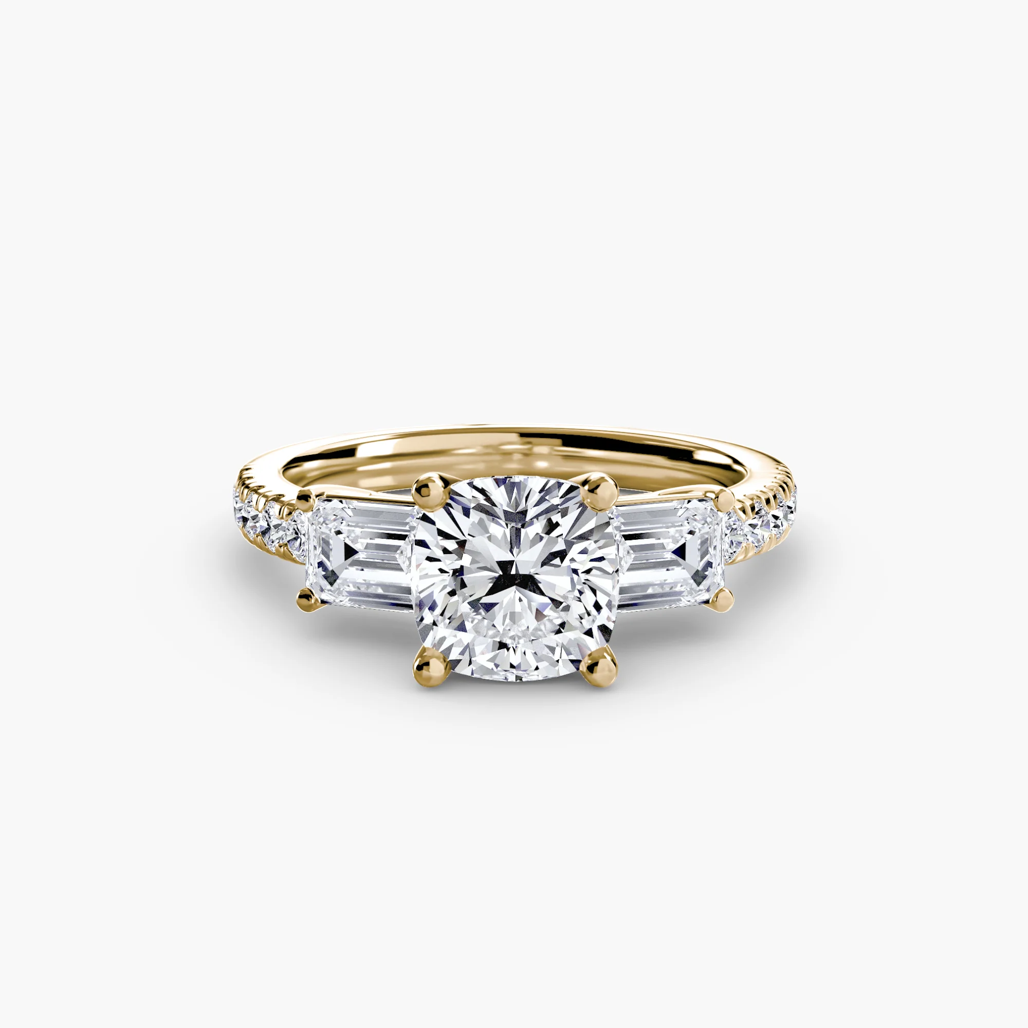 Three-Stone Ring with Pavé Band 4 - Image 71