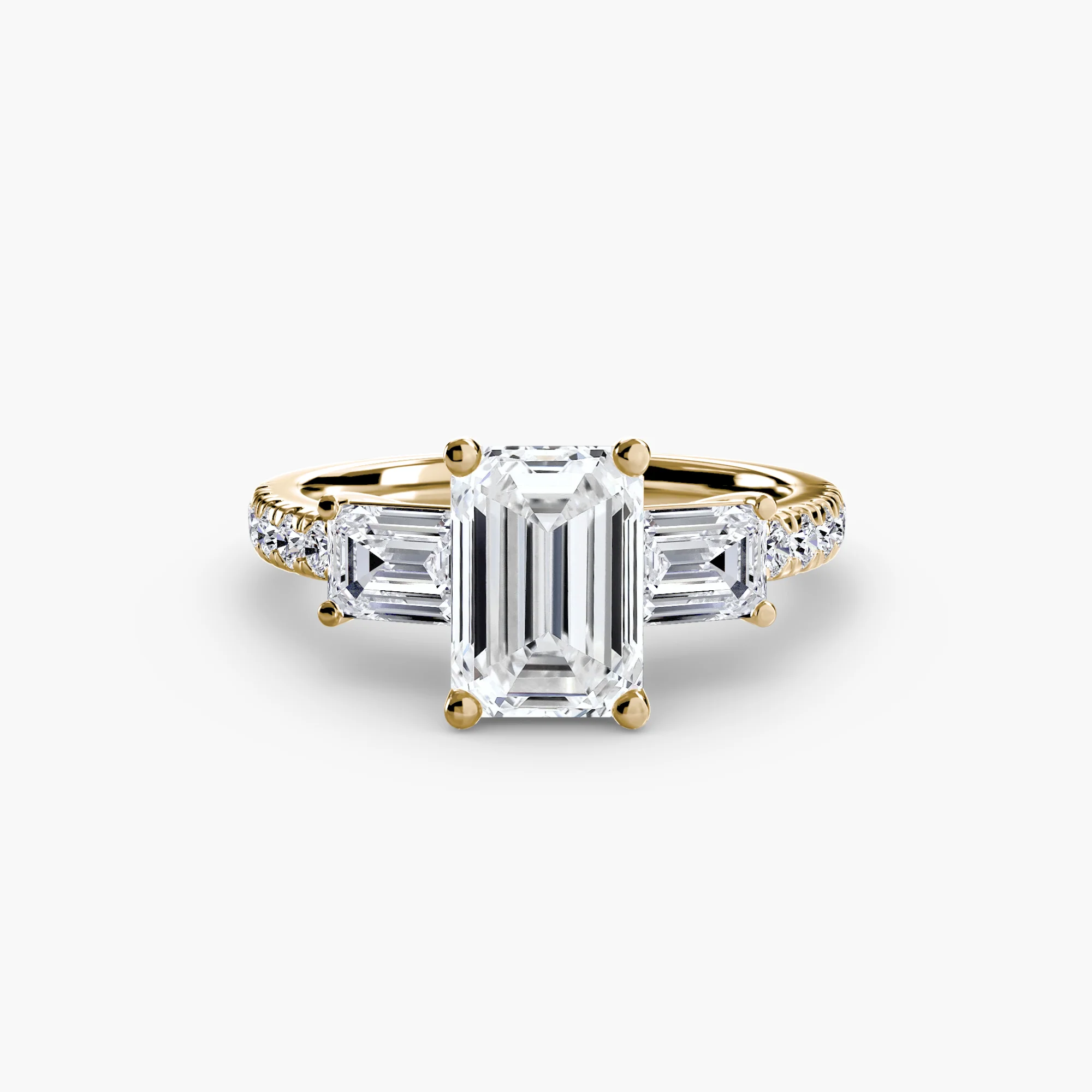 Three-Stone Ring with Pavé Band 4 - Image 74
