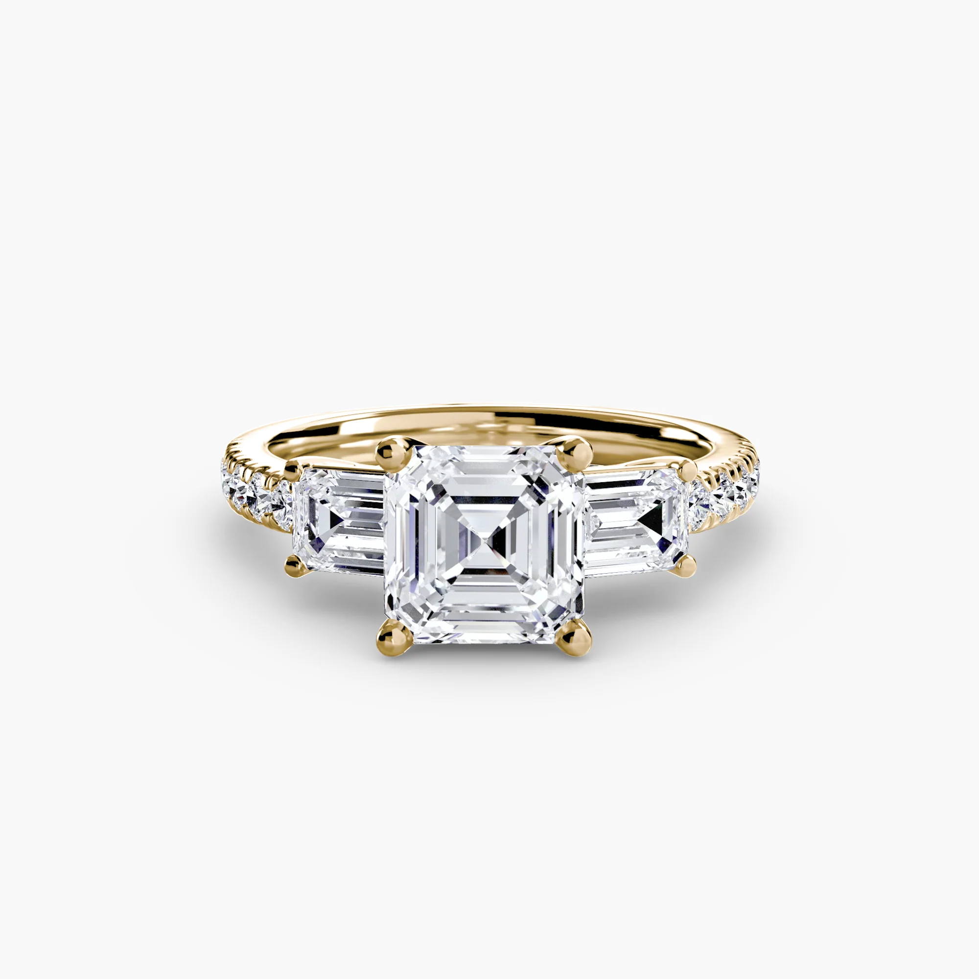 Three-Stone Ring with Pavé Band 4 - Image 77