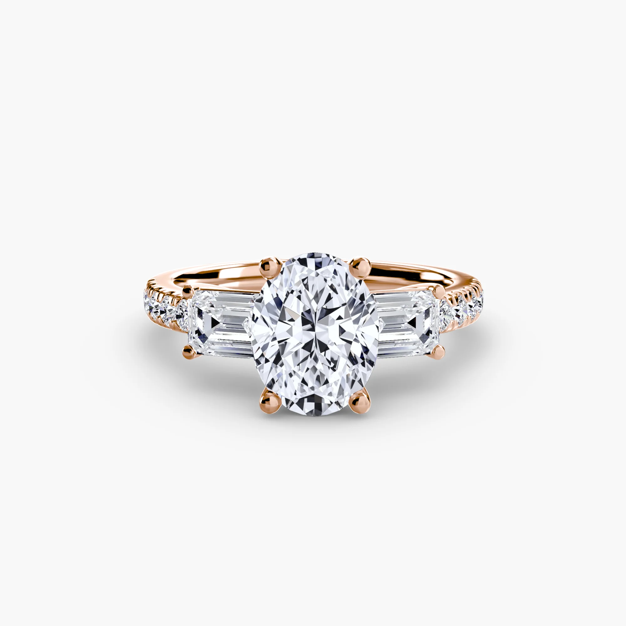 Three-Stone Ring with Pavé Band 4 - Image 82