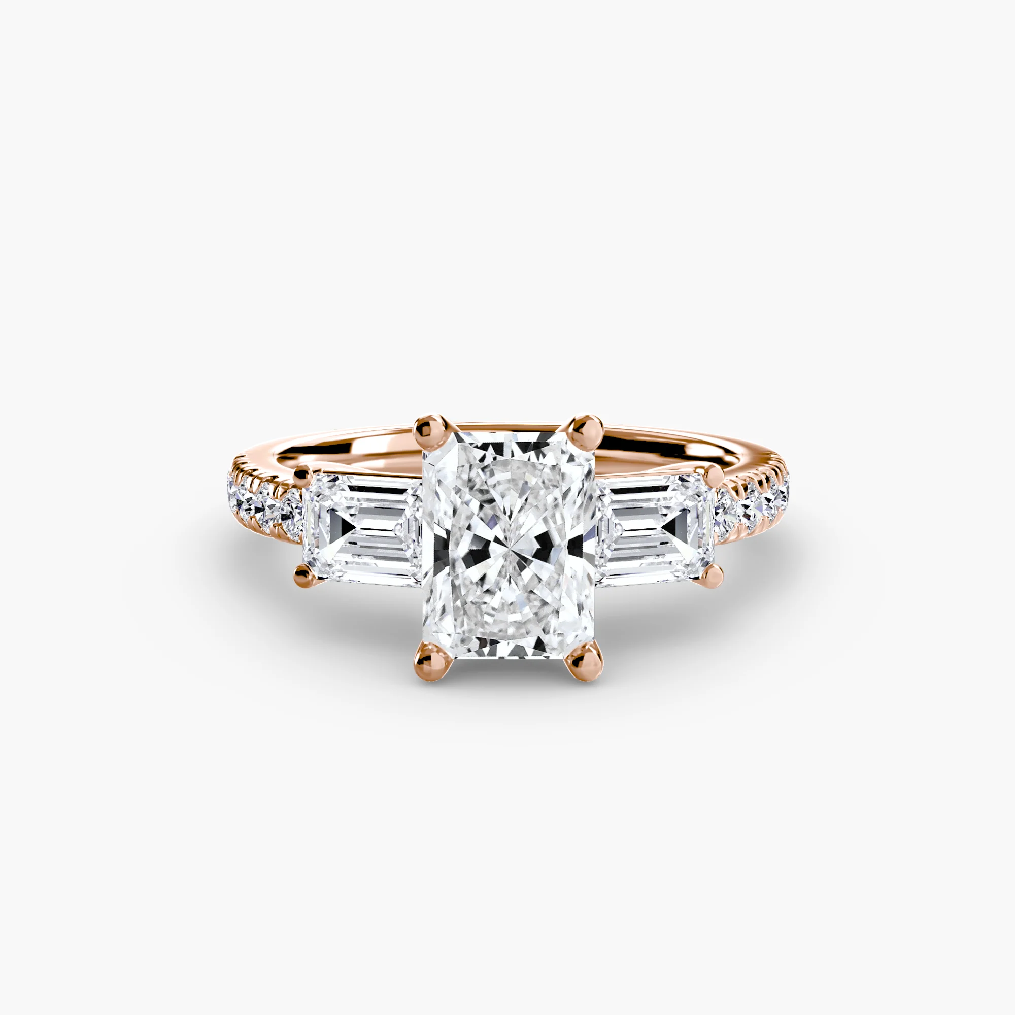 Three-Stone Ring with Pavé Band 4 - Image 86