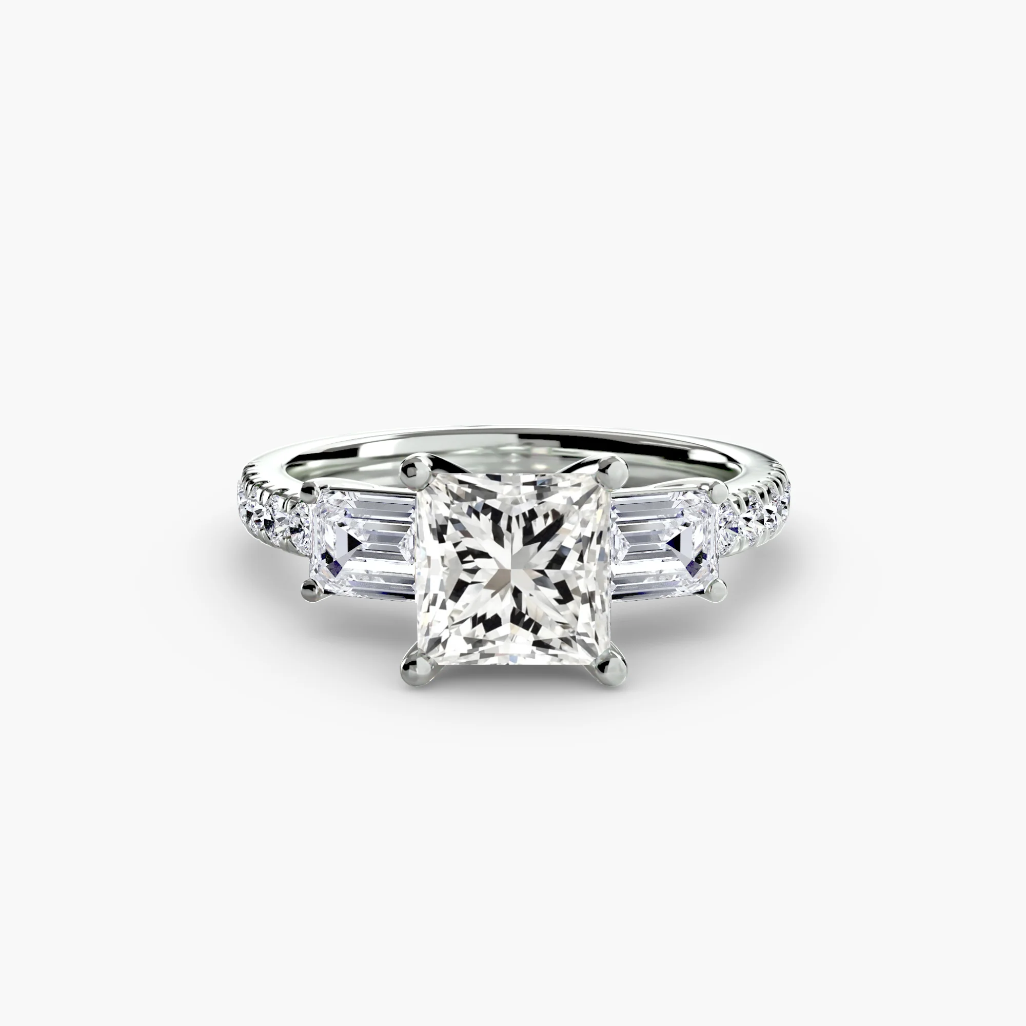 Three-Stone Ring with Pavé Band 4 - Image 90