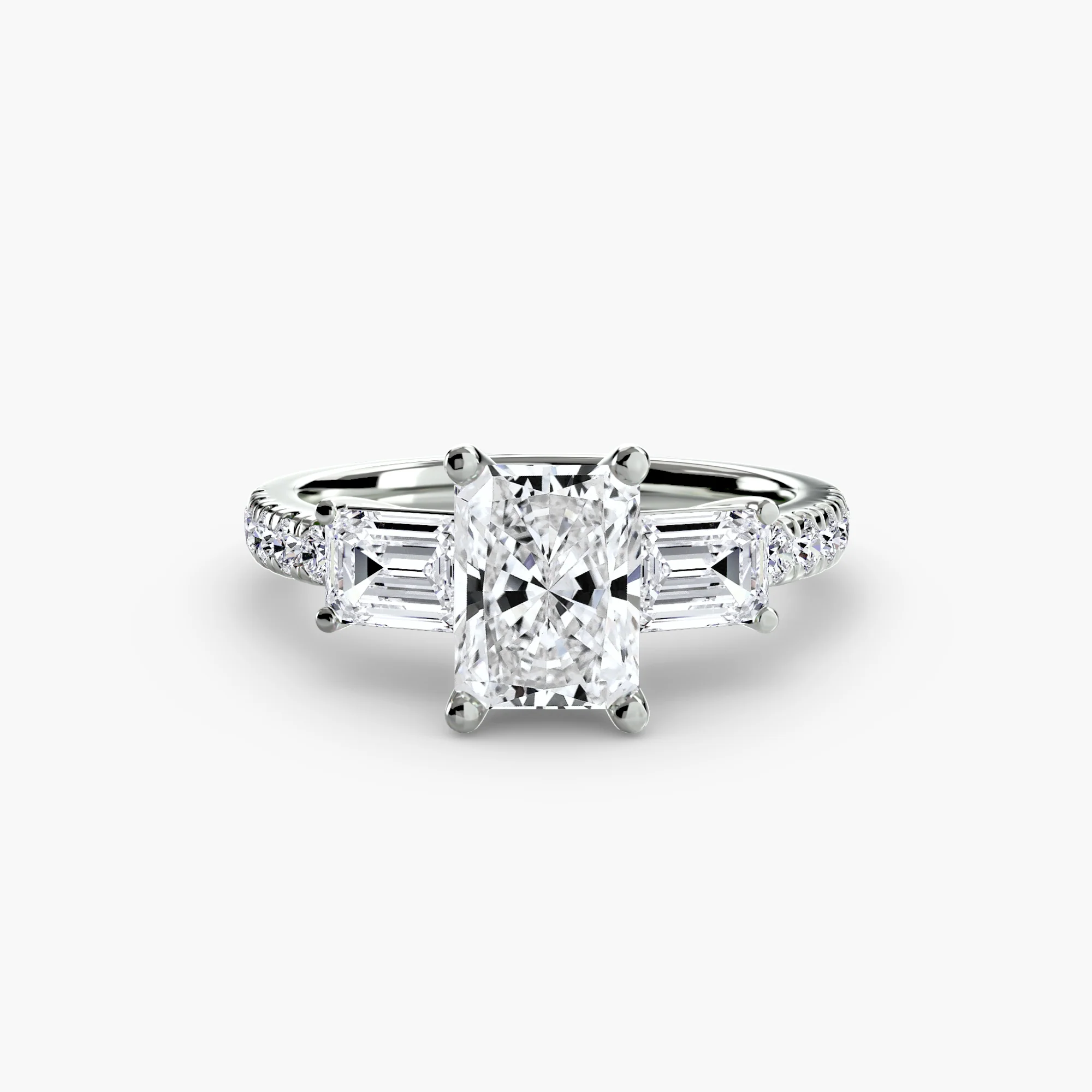 Three-Stone Ring with Pavé Band 4 - Image 96