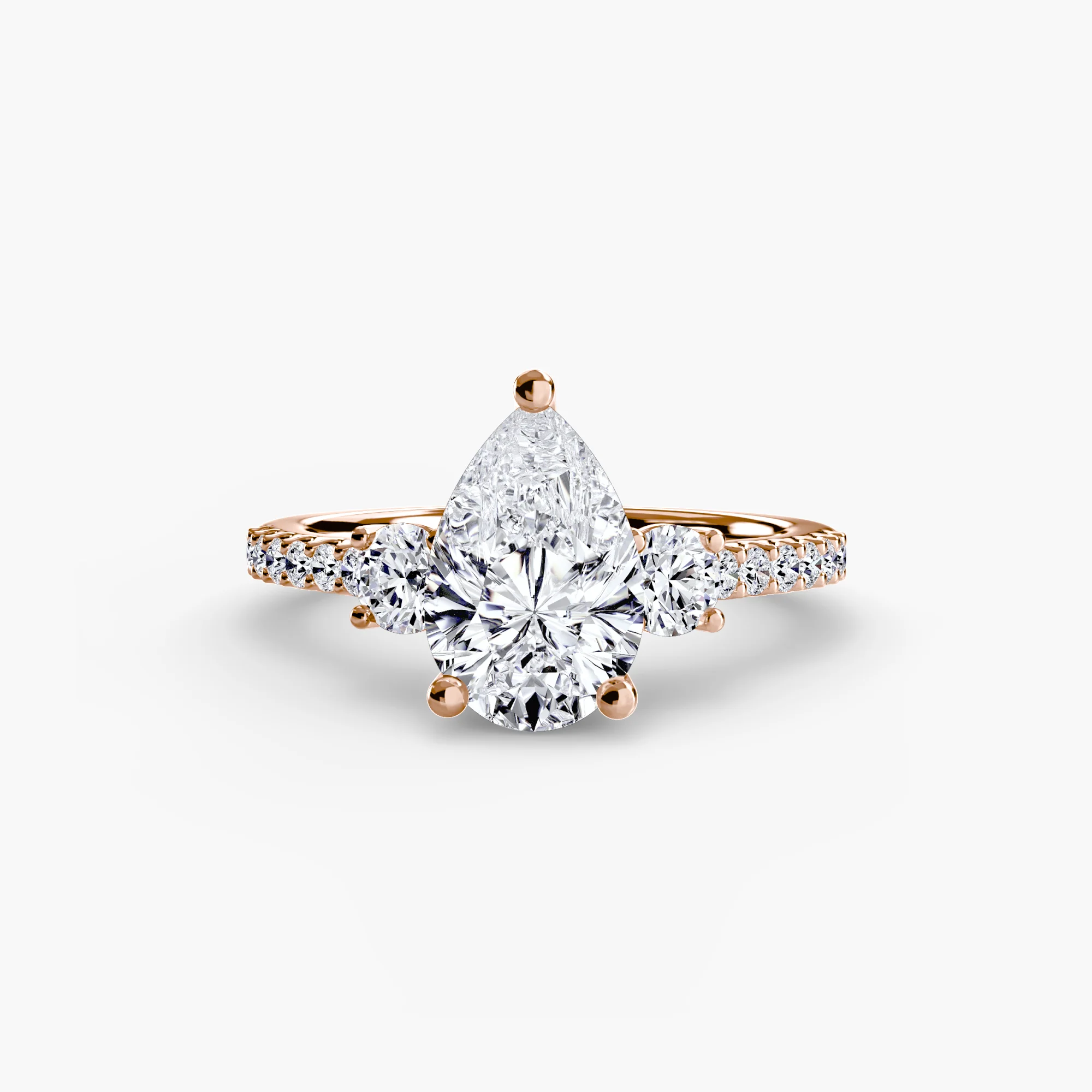 Three-Stone Ring with Pavé Band 5 - Image 10