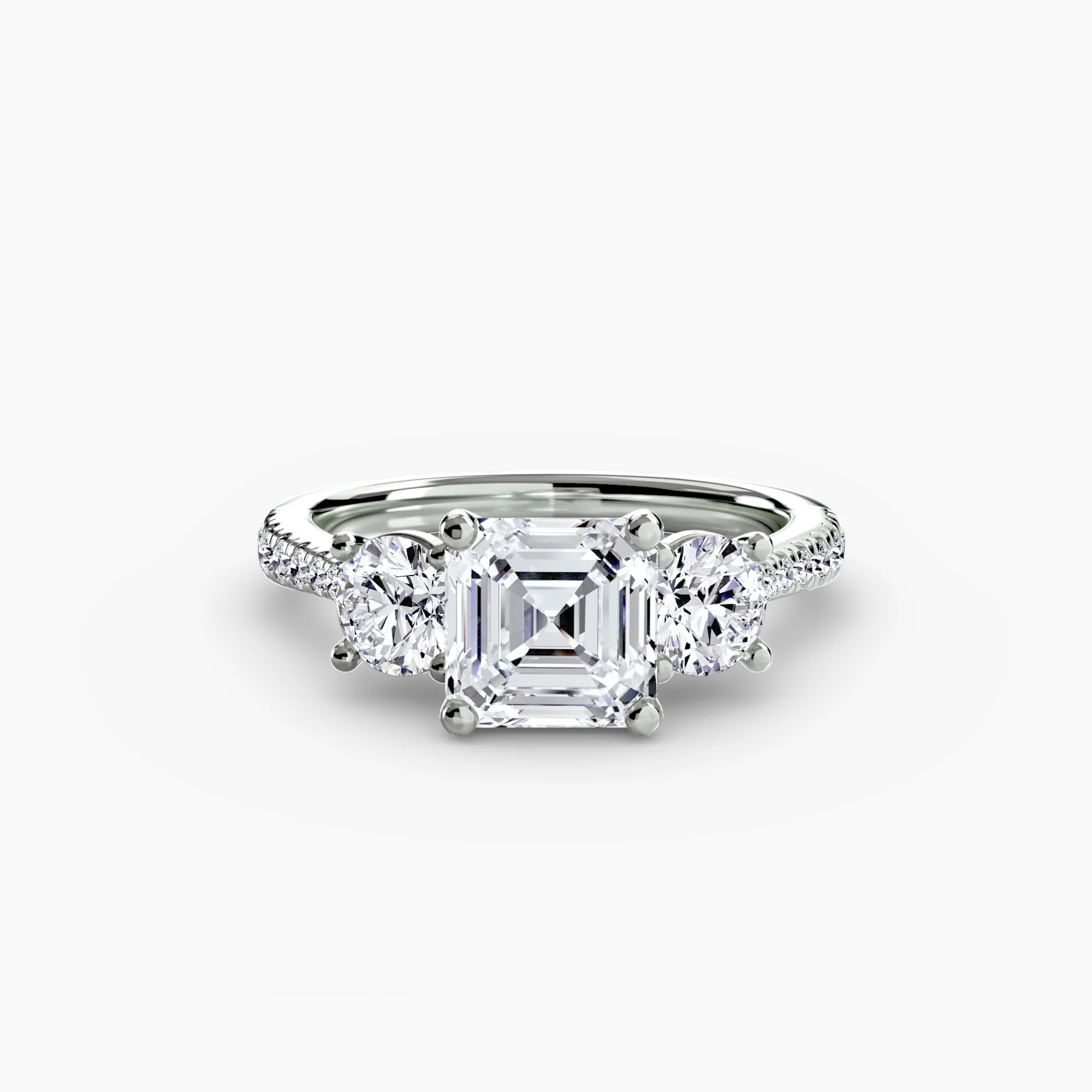 Three-Stone with Pavé Band - Image 100